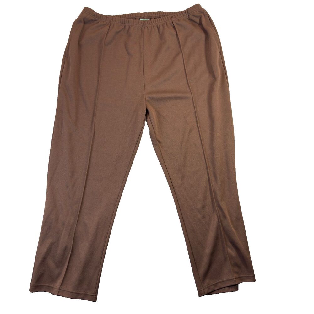 Sara Morgan Pants Womens 37x28 Brown Elastic Waistband Stretch Plus Size Pockets